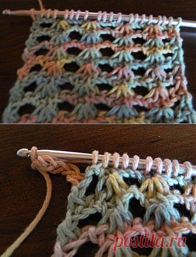 Много стежки вязания крючком по MJ Иоакима: Нарцисс Кружева Туниса стежка