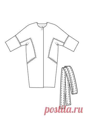 Пальто О-силуэта с цельнокроеными рукавами - выкройка № 107 из журнала 8/2017 Burda – выкройки пальто на Burdastyle.ru