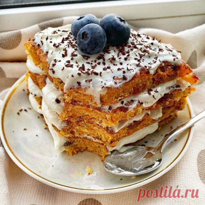 Морковный торт с изюмом и кокосом за 20 минут🥥🥕