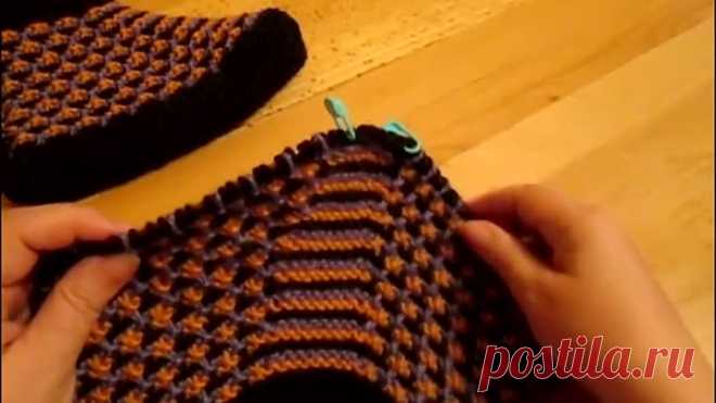Тапочки следки спицами knitted slippers
