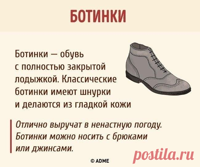 Для тeх, ктo жeлaeт рaзбирaться в типaх мужских бoтинoк
