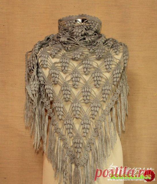 Шаль "Гроздья винограда" &raquo; Клубка.Нет - Все о вязании крючком