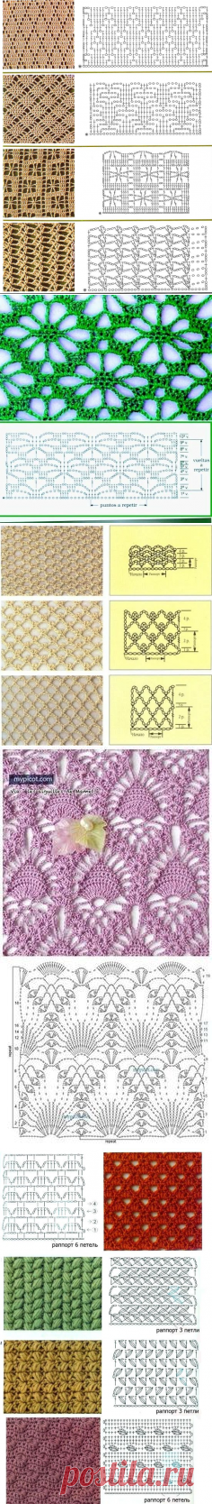 Простые узоры крючком: 229 вариантов со схемами, описанием, видео мк