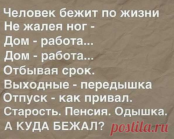 Удивляешься, как быстро проходит день... а потом понимаешь, что это был не день, а жизнь... Жаль что это поздно понимаешь!