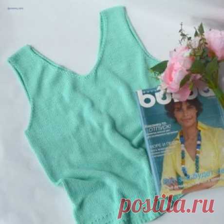 Летний базовый топ спицами, Вязание для женщин ⠀Плотность 19п х 29-30р. Расчеты топа на размер 44-46. Автор описания @svetlana_kardi⠀На круговые спицы № 3 набрать 196 п. и вязать 2 ряда резинкой 1*1