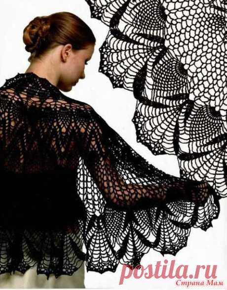 Шаль-пелерина крючком. Вяжем вместе! - Вяжем вместе он-лайн - Страна Мам