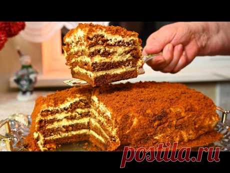 ШИКАРНЫЙ Медовик со сметанным кремом за 15 минут! САМЫЙ Лёгкий и ВКУСНЫЙ рецепт! 🍯 Медовый торт!