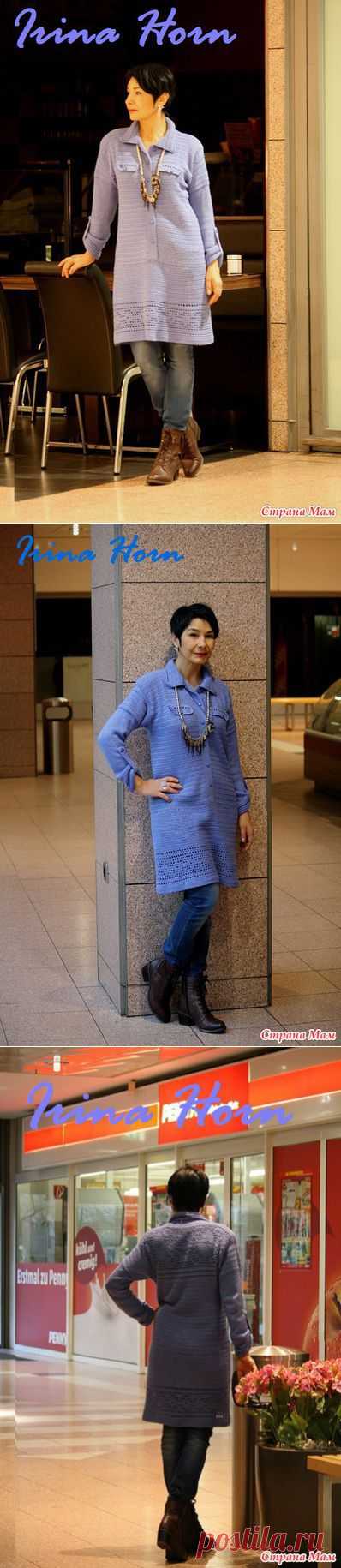 Платье-рубашка крючком