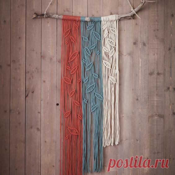 Настенное панно Осенние листья, макраме