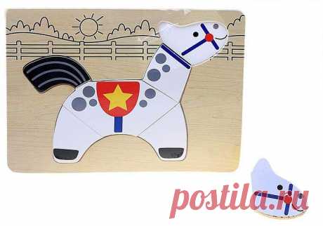 Рамка-вкладыш для детей 1-2 лет.&quot;Лошадка&quot;, 6 элементов, размер 0,6 × 29 × 21 см. 115 руб.