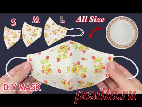 New Trending! Diy Breathable Face Mask All Size S M L Create Easy Pattern From Dish Sewing Tutorial