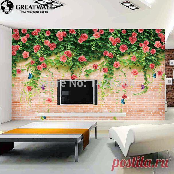 wallpaper clock Picture - More Detailed Picture about Great wall 3d large brick flower wallpapers wall mural,3d murals wallpaper for walls tv background,papel de parede floral tijolo Picture in Wallpapers from Great wall paper | Aliexpress.com | Alibaba Group