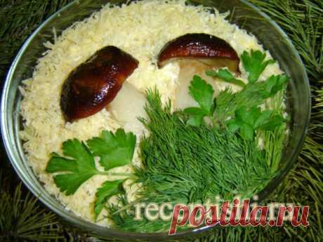 Салат &quot;Боровичок&quot; с жареными грибами и сыром | Кулинарные рецепты с фото на Рецептыши.ру