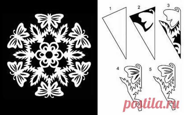 Как вырезать снежинки из бумаги? Поэтапные схемы снежинок | вТему