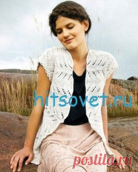 Вязаный жилет кремового цвета