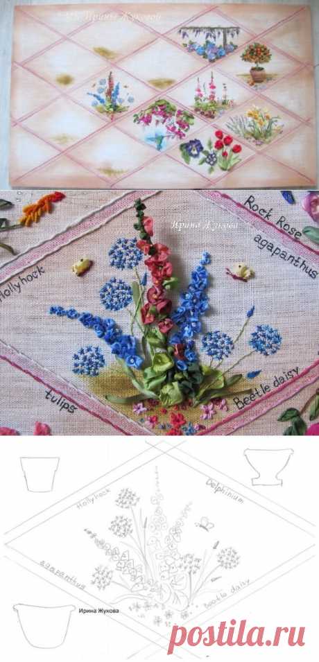 МК мальва и дельфиниум от Ирины Жуковой