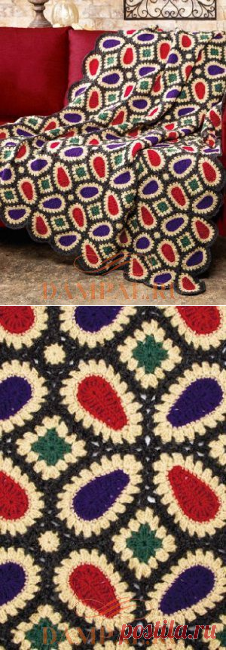 шикарный плед с сайта Дамские пальчики-автор перевода- Галина