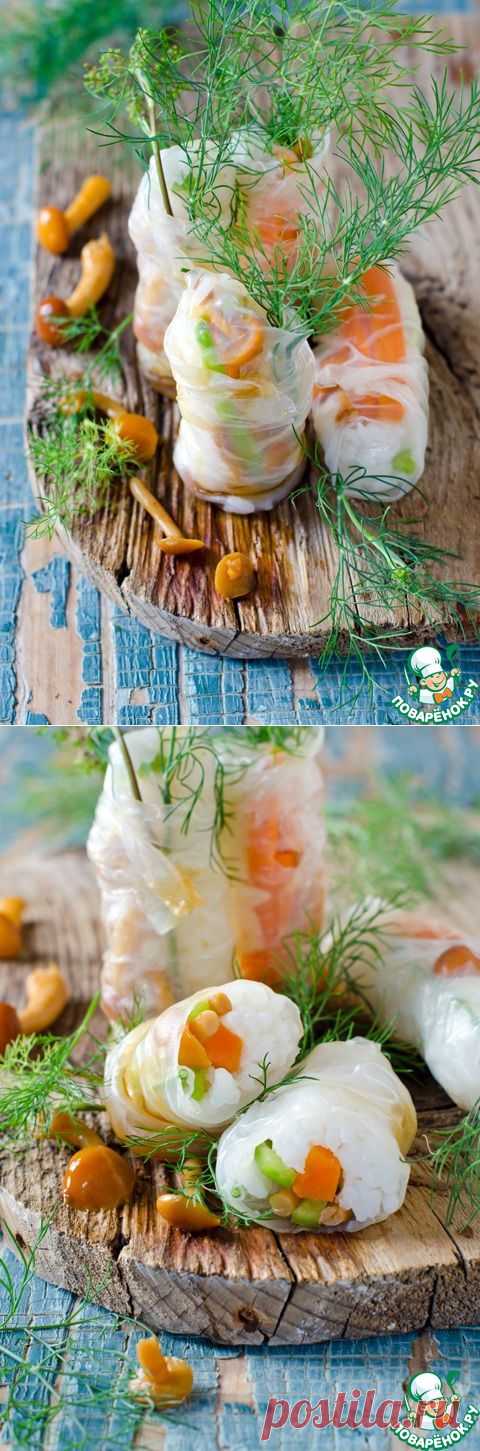 Спринг-роллы с грибами и овощами - кулинарный рецепт