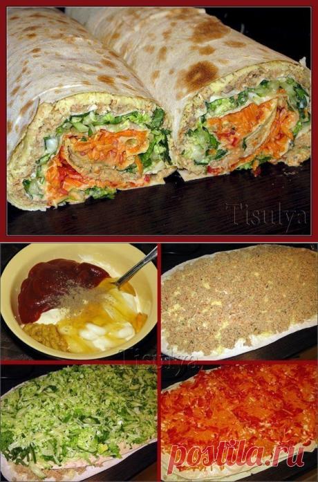 Как приготовить закусочный рулет - , ингридиенты и фотографии