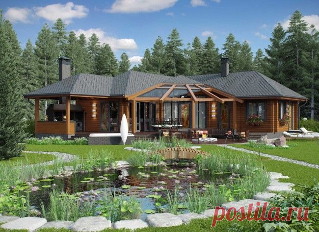 ⒽⓂ Проекты бань с террасой и барбекю (28 фото): зона отдыха 3 в 1 - HappyModern.RU