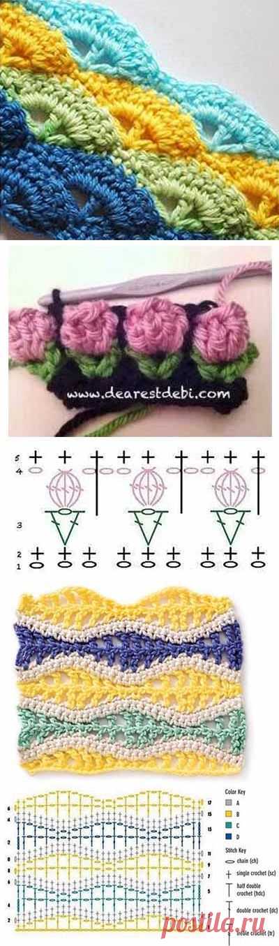 В копилку - интересные узоры для крючка | Искусница