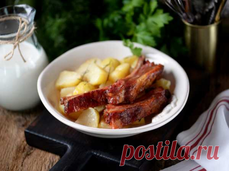 Грудинка с картошкой в духовке — рецепт с фото пошагово. Как запечь грудинку с картофелем в духовке?