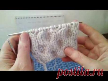 МК по вязанию объемного узора спицами с перекрещиванием петель без дополнительной спицы