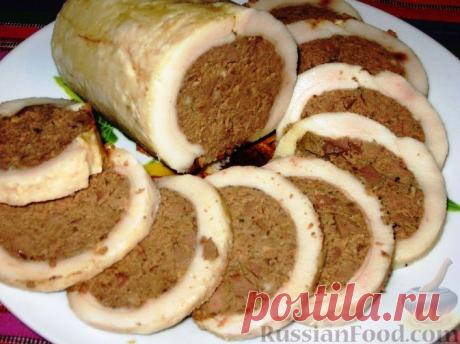 Рецепт: Печеночный паштет в сале на RussianFood.com