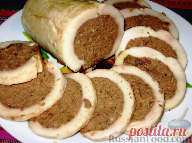 Рецепт: Печеночный паштет в сале на RussianFood.com