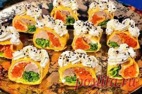 Вкусные рулеты с печенью трески