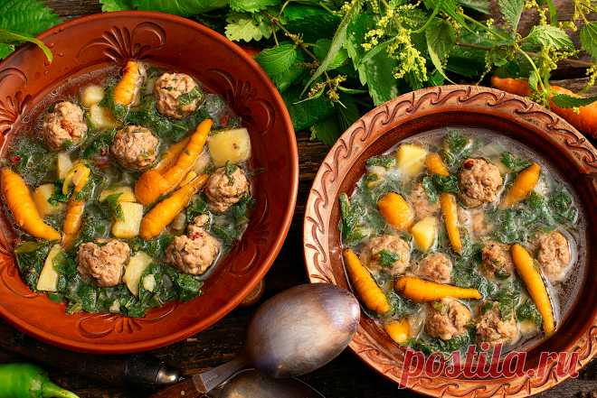 Суп из крапивы с мясом — Кулинарные рецепты с фото