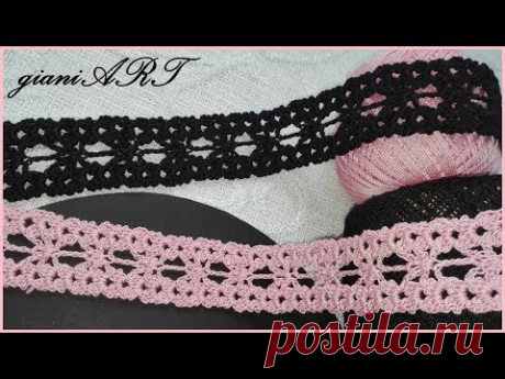 Easy to crochet lace ribbon | Crochet lace tape pattern tutorial