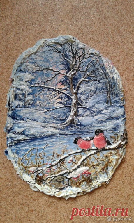 Делаем барельеф «Снегири» - Ярмарка Мастеров - ручная работа, handmade