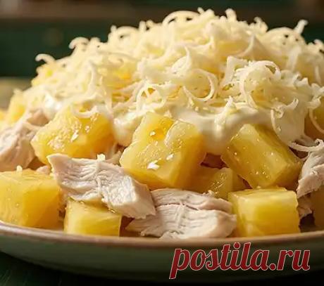 Рецепт салат с ананасами