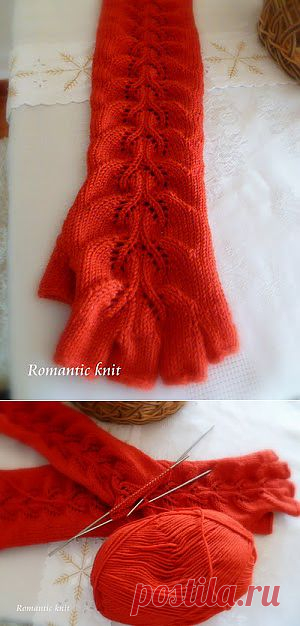 Красные перчатки (вязание спицами, хвастаемся)