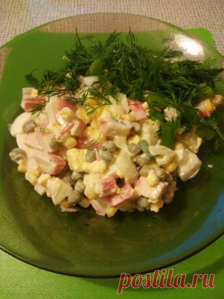 Салат с крабовыми палочками, пошаговый фоторецепт - Простые рецепты Овкусе.ру
