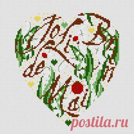 Вышивка крестом, серия Сердца от Изабель Вотье, Ландыши