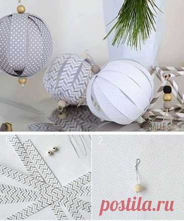 Ёлочные шары из бумаги — Поделки с детьми
