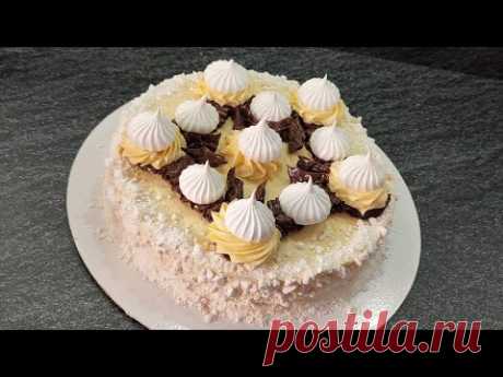 легендарный торт ПОЛЁТ! Торт БЕЗЕ с орехами! Без муки! Воздушный торт!