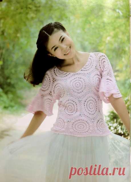 Туника крючком из Альбома «Crochet Sweater Elegant /вязание элегантной теплой и легкой одежды №12/2013/»