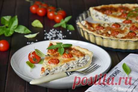 Киш с курицей и грибами (французский пирог).