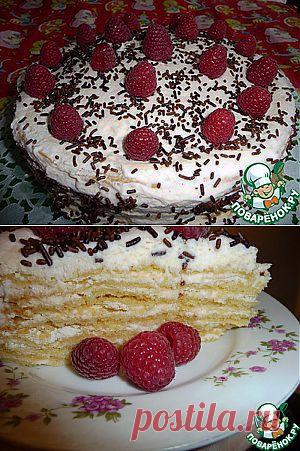 Торт "Нежный" песочный с безе.