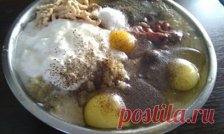 Печеночный торт с грибами по-новому