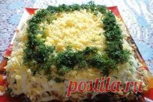 Салат с куриной печенью