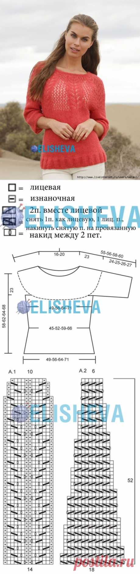 сообщение VERA-L : Джемпер с ажурным узором на кокетке &quot;Cheryl&quot; от Drops Design вязаный спицами (13:43 13-11-2015) [5038720/376688819] - vinnik.evgeniya1957@mail.ru - Почта Mail.Ru