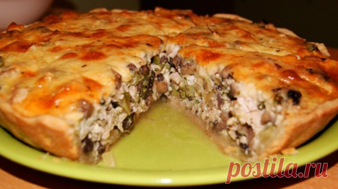 Пирог с грибами мега вкусный и быстрый пирог