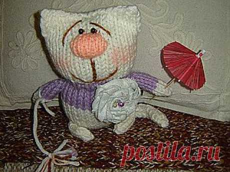 Кошечка, связанная на спицах. МК  для начинающих.   - Ярмарка Мастеров - ручная работа, handmade