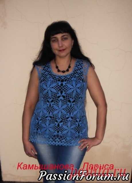 Топ ,,НЕБО ГОЛУБОЕ,, - запись пользователя LARISA (Лариса) в сообществе Вязание крючком в категории Вязание крючком. Ваши работы