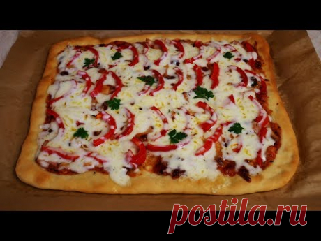 Рецепт ТОНКОЙ пиццы и СОУСА вкусная ПИЦЦА с курицей