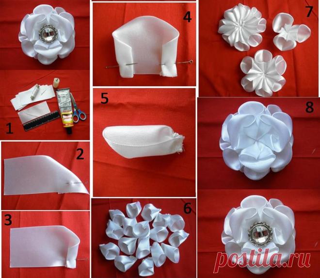 Цветок канзаши своими руками. мк цветов канзаши | Amac